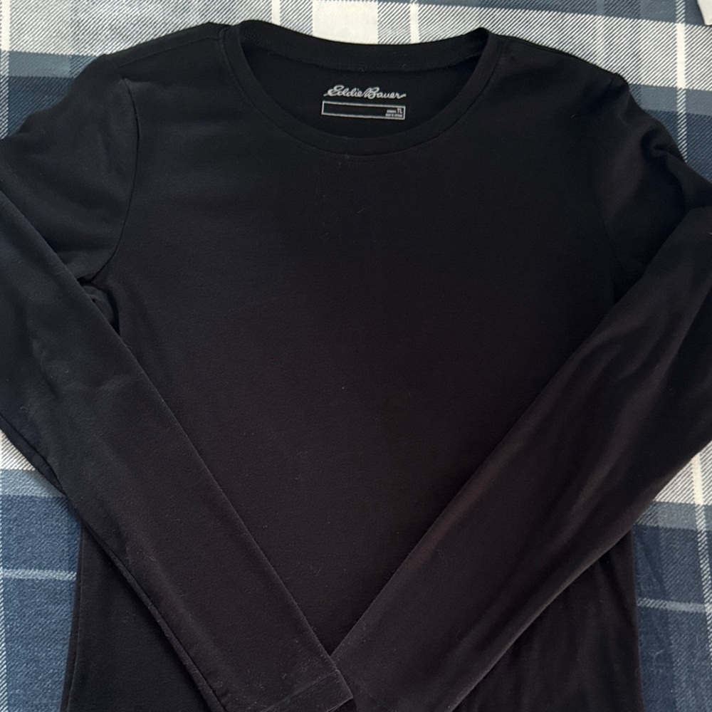 Eddie Bauer Classic Long Sleeve Tees - Black, Gray NWT, Olive Bundle of 3 - Picture 6 of 6